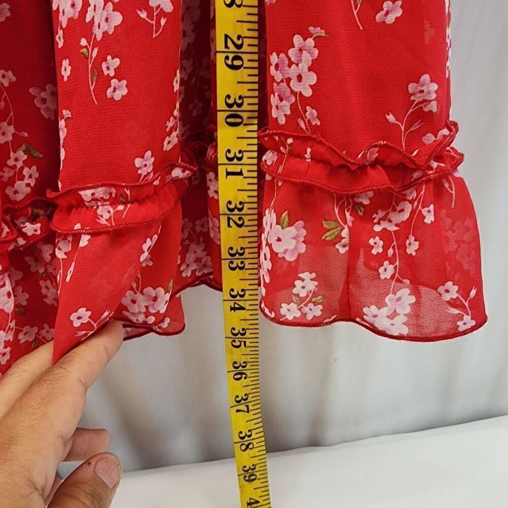 Floral Red Mini Dress - Picture 3 of 10